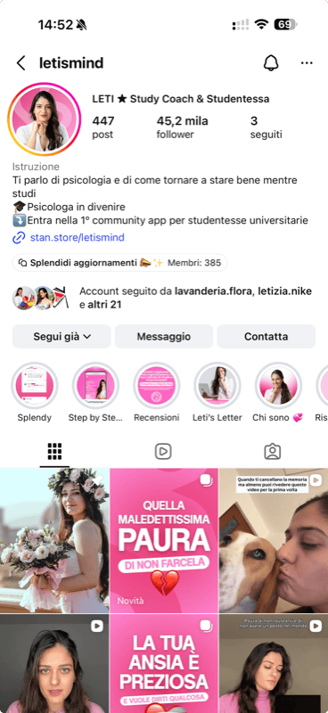 Profilo social Letizia / Letismind